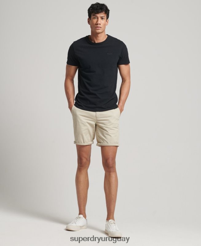 uy Superdry hombres shorts chinos ajustados elásticos beige DT2N8Z254 ropa