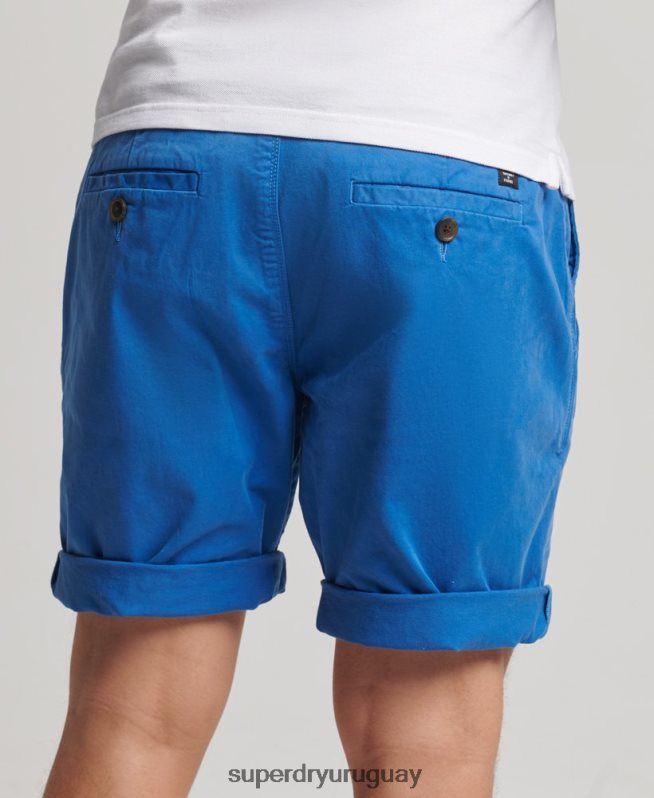 uy Superdry hombres shorts chinos de algodón orgánico azul claro DT2N8Z336 ropa