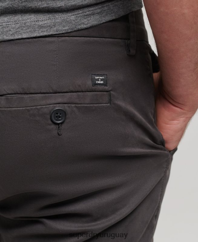 uy Superdry hombres shorts chinos de algodón orgánico negro DT2N8Z348 ropa