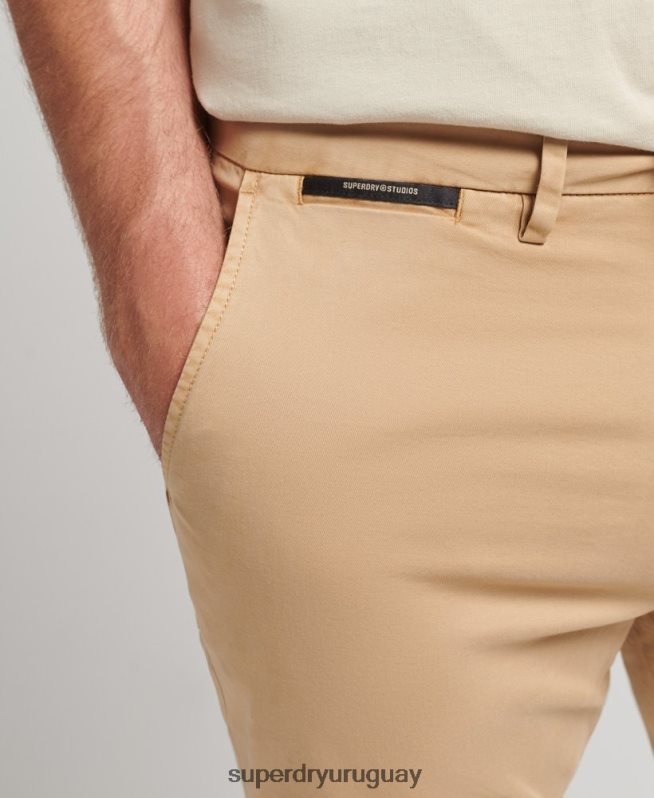 uy Superdry hombres shorts chinos de algodón orgánico studios core beige DT2N8Z305 ropa