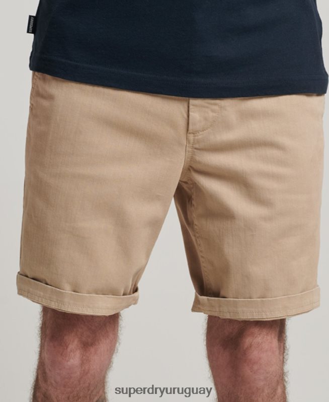 uy Superdry hombres shorts chinos de oficial crema DT2N8Z35 ropa