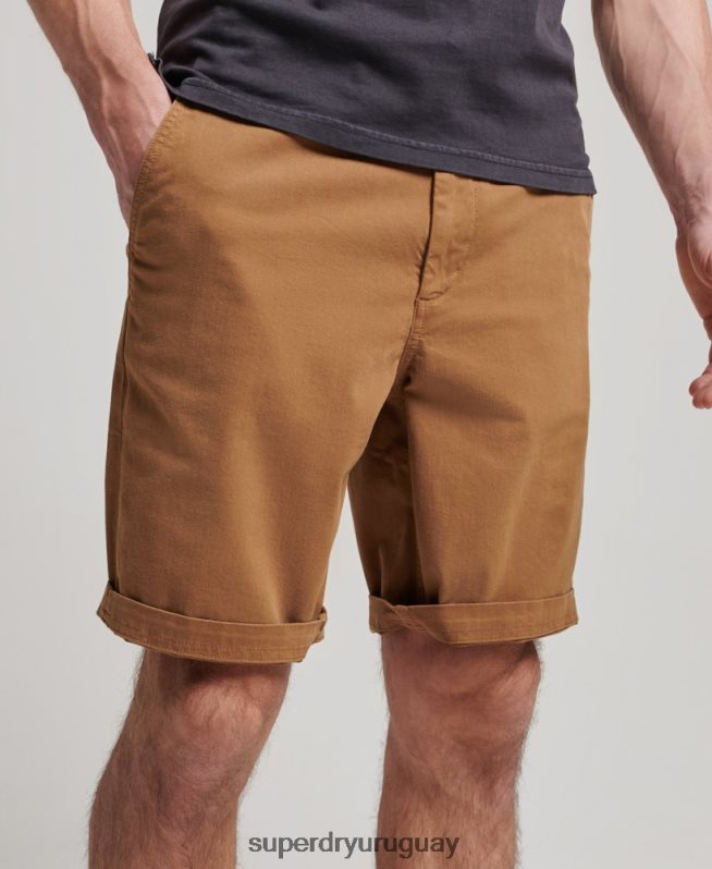 uy Superdry hombres shorts chinos de oficial marrón DT2N8Z17 ropa