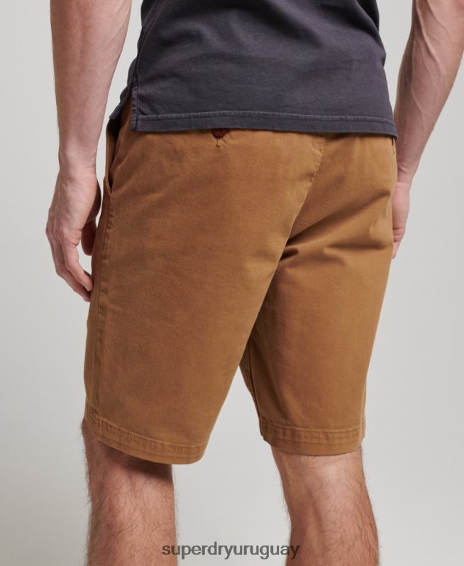 uy Superdry hombres shorts chinos de oficial marrón DT2N8Z17 ropa