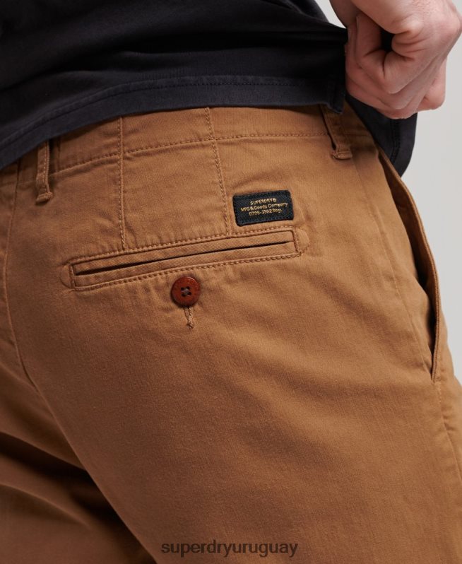 uy Superdry hombres shorts chinos de oficial marrón DT2N8Z17 ropa