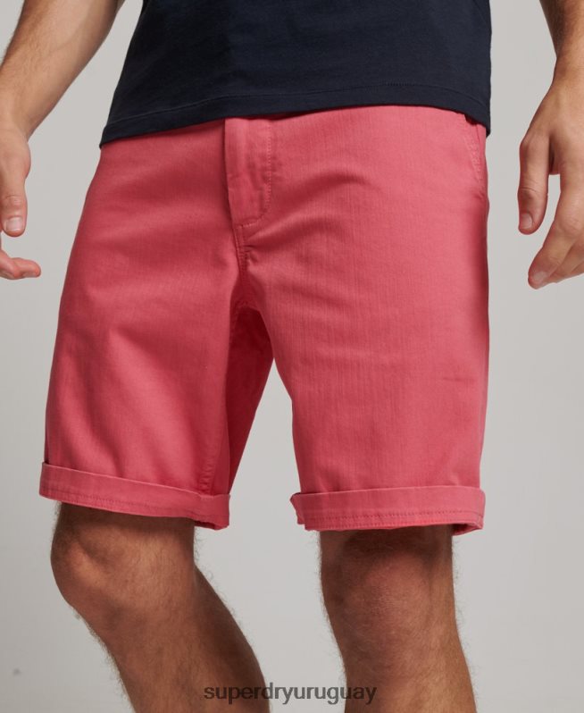 uy Superdry hombres shorts chinos de oficial rosa DT2N8Z71 ropa