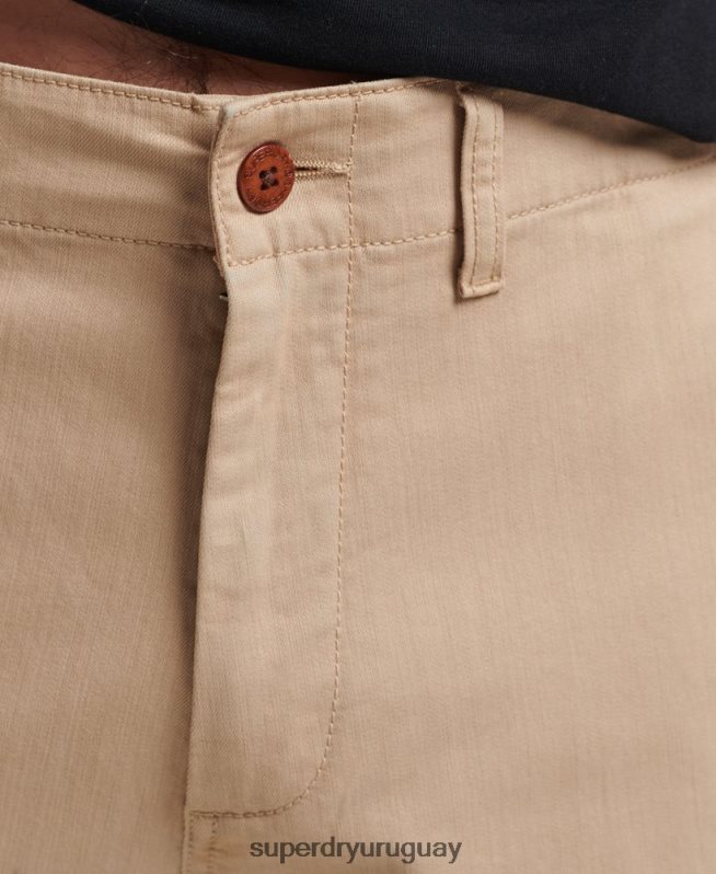 uy Superdry hombres shorts chinos de oficial vintage crema DT2N8Z307 ropa