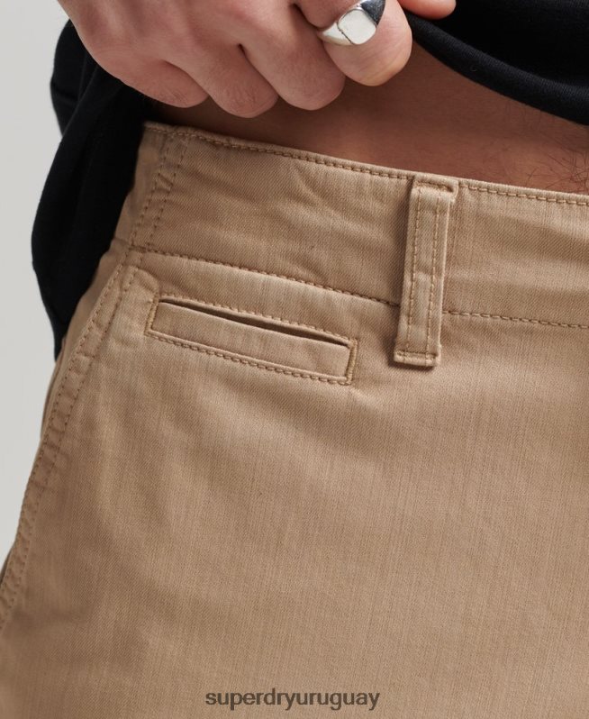 uy Superdry hombres shorts chinos de oficial vintage crema DT2N8Z307 ropa
