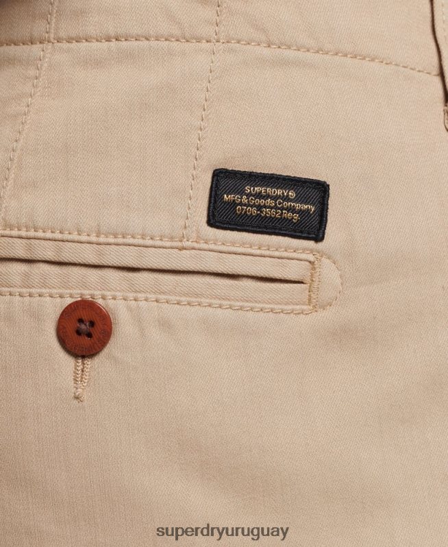 uy Superdry hombres shorts chinos de oficial vintage crema DT2N8Z307 ropa