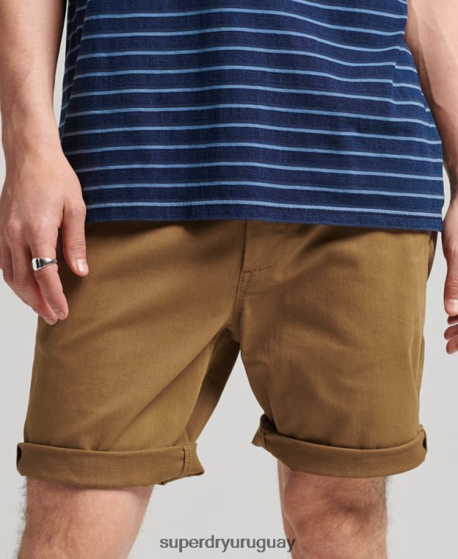 uy Superdry hombres shorts chinos de oficial vintage marrón DT2N8Z308 ropa