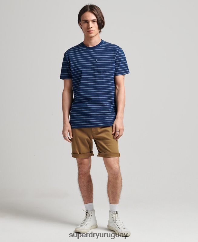 uy Superdry hombres shorts chinos de oficial vintage marrón DT2N8Z308 ropa