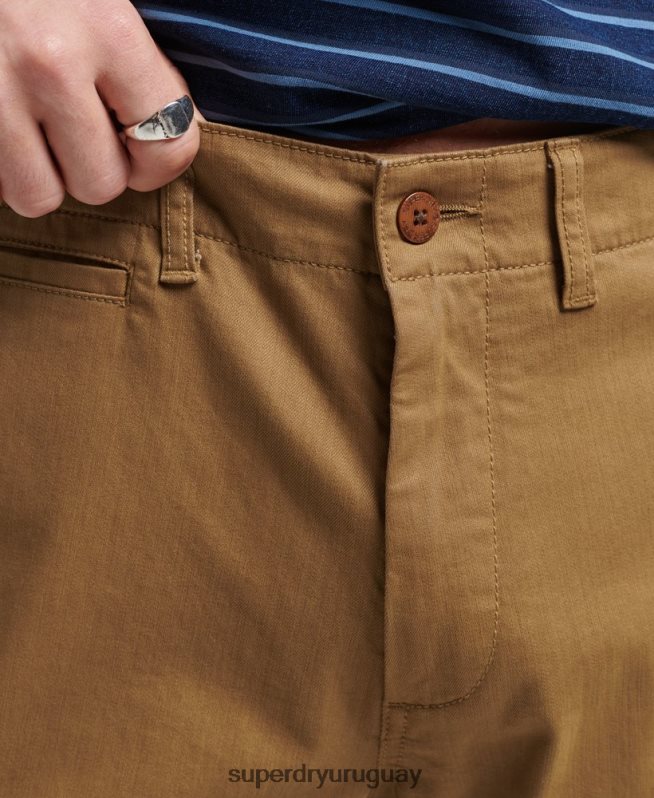 uy Superdry hombres shorts chinos de oficial vintage marrón DT2N8Z308 ropa