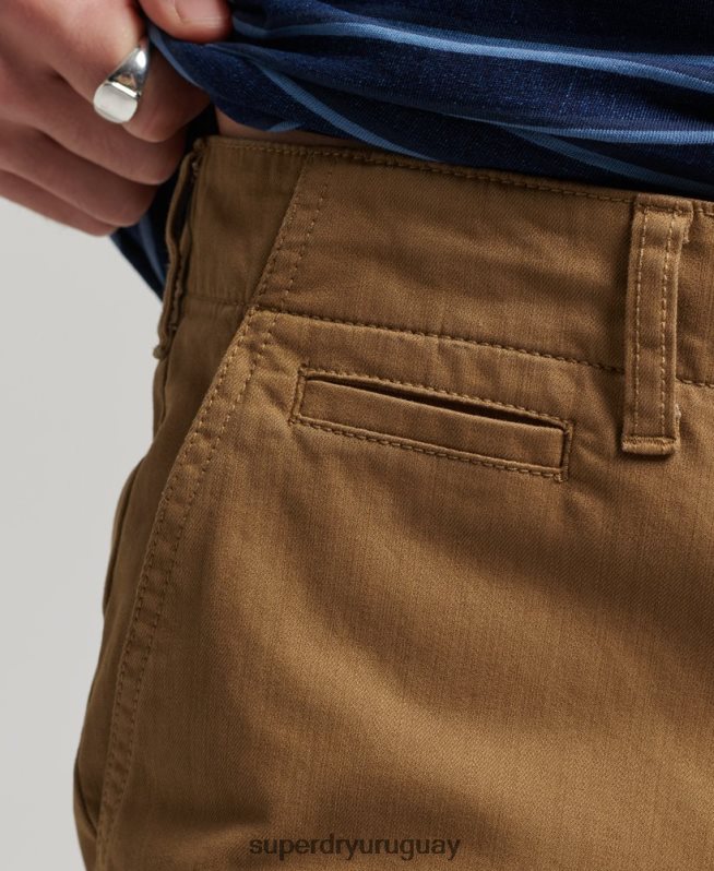uy Superdry hombres shorts chinos de oficial vintage marrón DT2N8Z308 ropa