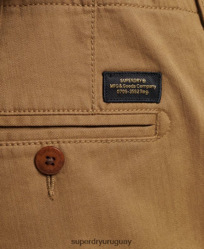 uy Superdry hombres shorts chinos de oficial vintage marrón DT2N8Z308 ropa