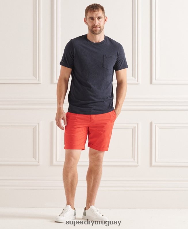 uy Superdry hombres shorts chinos pisapapeles naranja DT2N8Z6463 ropa