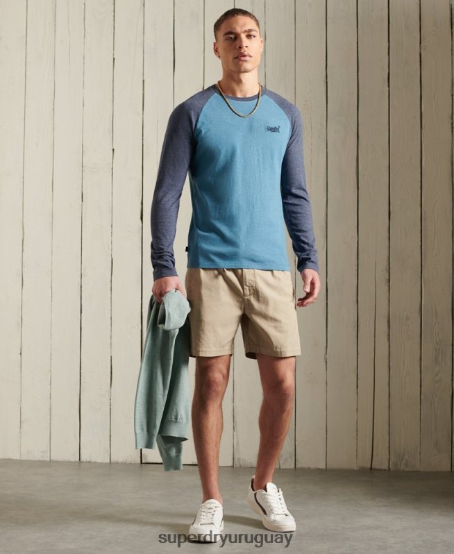 uy Superdry hombres shorts con cordón Edit Taper broncearse DT2N8Z383 ropa
