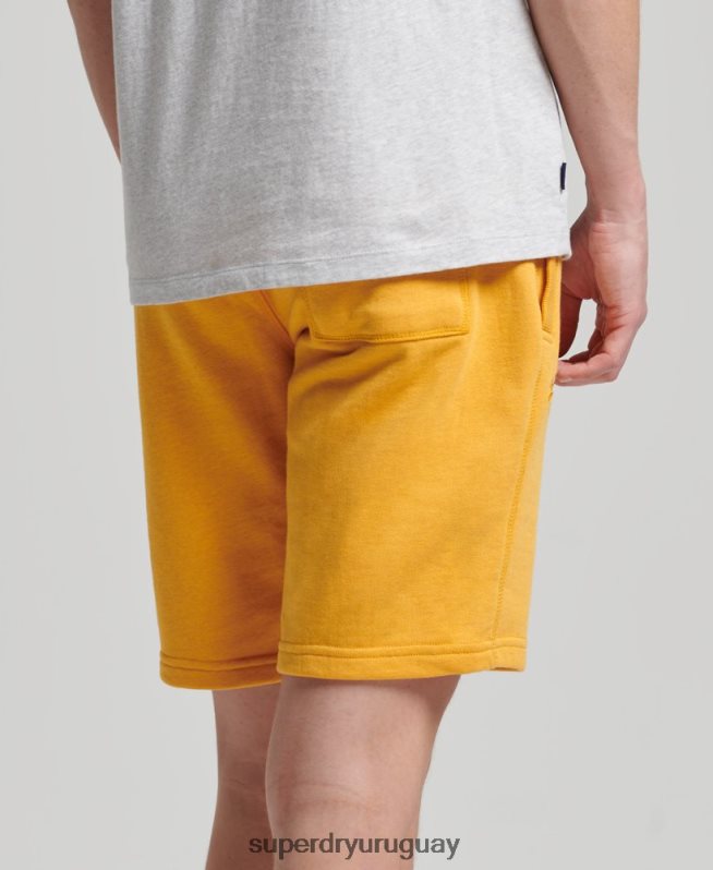 uy Superdry hombres shorts de algodón orgánico con logo vintage amarillo DT2N8Z363 ropa