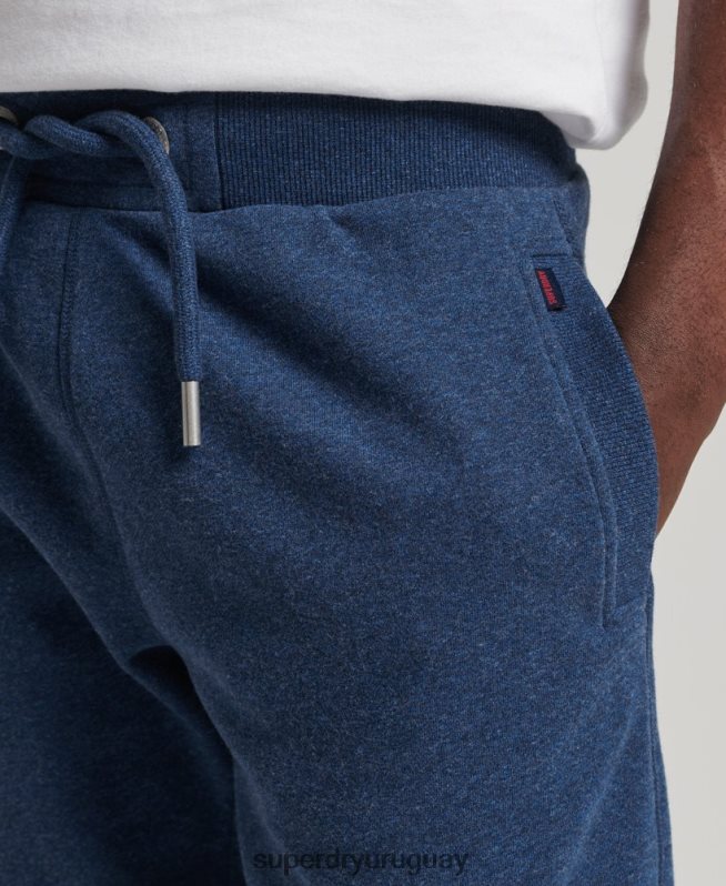 uy Superdry hombres shorts de algodón orgánico con logo vintage azul DT2N8Z352 ropa