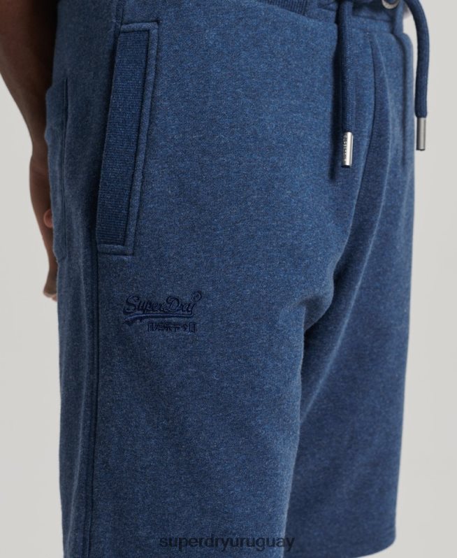 uy Superdry hombres shorts de algodón orgánico con logo vintage azul DT2N8Z352 ropa