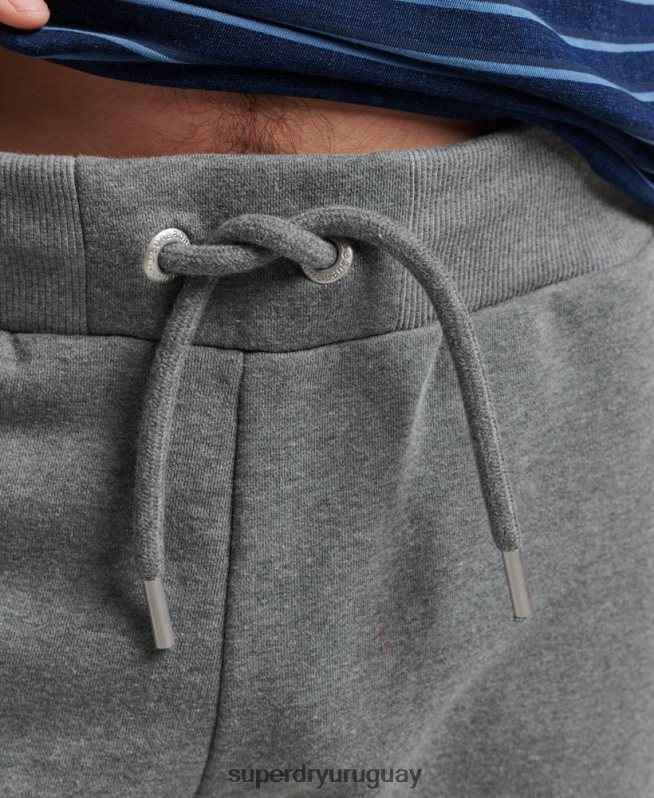 uy Superdry hombres shorts de algodón orgánico con logo vintage gris DT2N8Z330 ropa