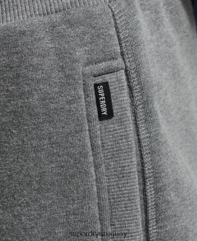 uy Superdry hombres shorts de algodón orgánico con logo vintage gris DT2N8Z330 ropa