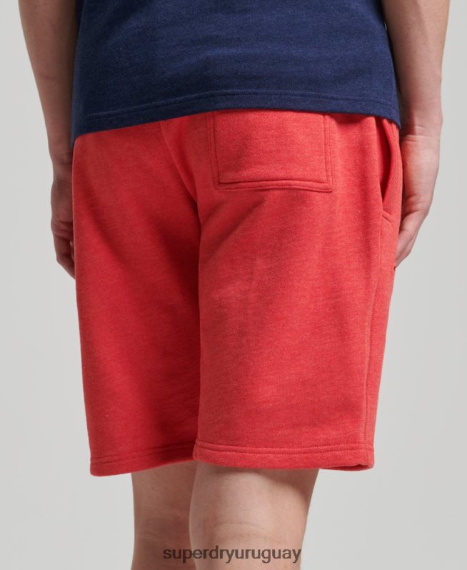 uy Superdry hombres shorts de algodón orgánico con logo vintage rojo DT2N8Z361 ropa