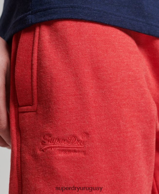 uy Superdry hombres shorts de algodón orgánico con logo vintage rojo DT2N8Z361 ropa