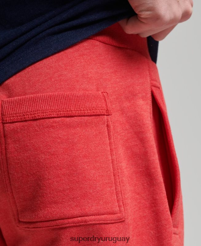 uy Superdry hombres shorts de algodón orgánico con logo vintage rojo DT2N8Z361 ropa
