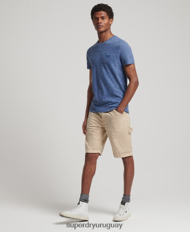 uy Superdry hombres shorts de carpintero vintage de algodón orgánico crema DT2N8Z331 ropa