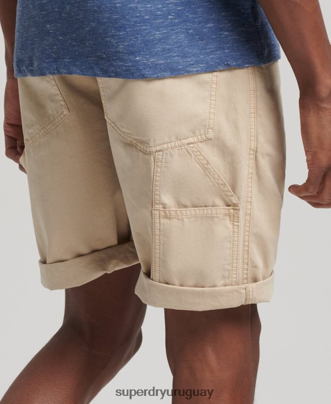 uy Superdry hombres shorts de carpintero vintage de algodón orgánico crema DT2N8Z331 ropa