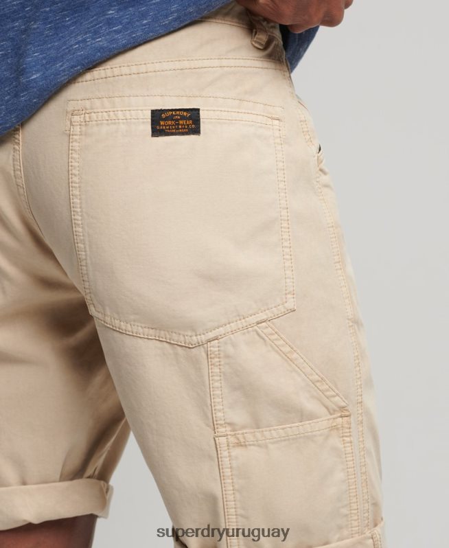 uy Superdry hombres shorts de carpintero vintage de algodón orgánico crema DT2N8Z331 ropa