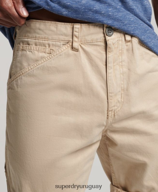 uy Superdry hombres shorts de carpintero vintage de algodón orgánico crema DT2N8Z331 ropa