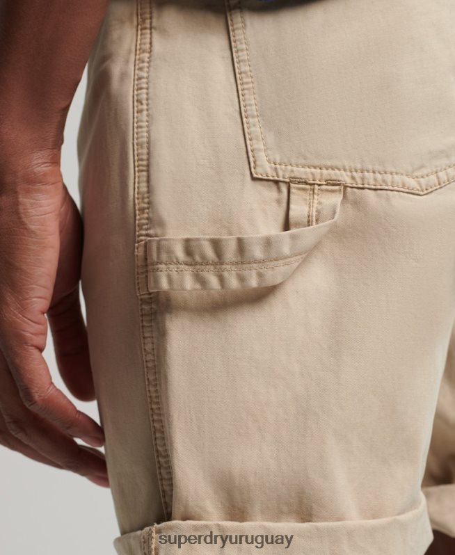 uy Superdry hombres shorts de carpintero vintage de algodón orgánico crema DT2N8Z331 ropa
