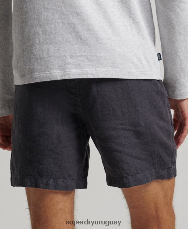 uy Superdry hombres shorts de lino sobreteñidos Armada DT2N8Z108 ropa