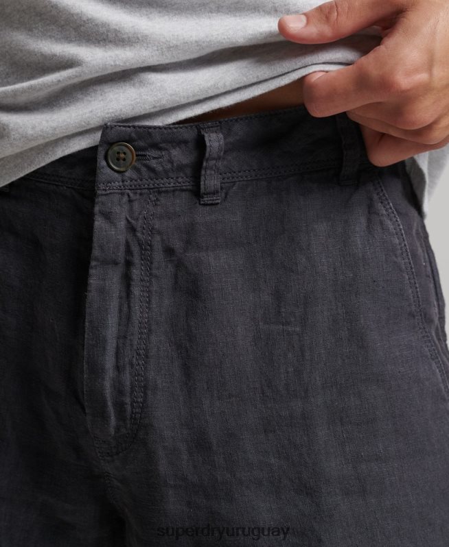 uy Superdry hombres shorts de lino sobreteñidos Armada DT2N8Z108 ropa