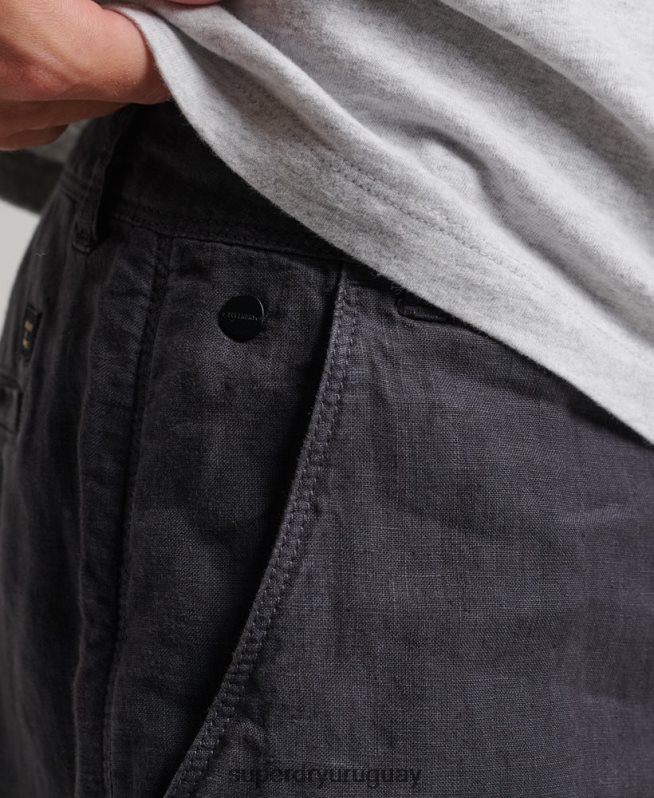 uy Superdry hombres shorts de lino sobreteñidos Armada DT2N8Z108 ropa