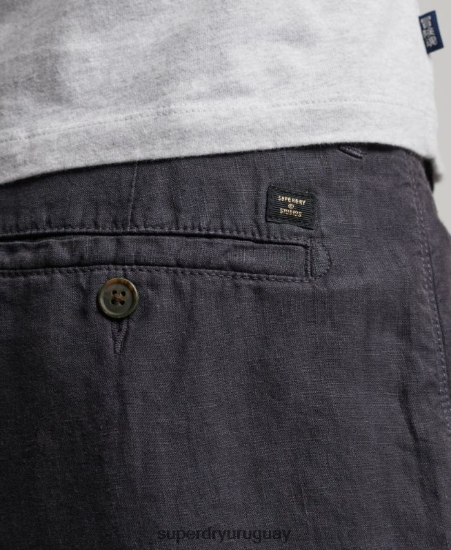 uy Superdry hombres shorts de lino sobreteñidos Armada DT2N8Z108 ropa