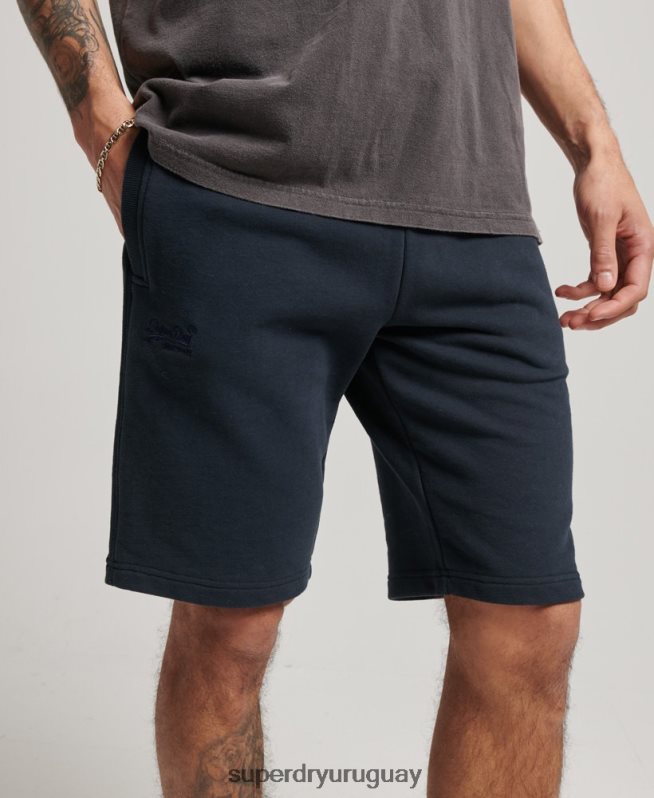 uy Superdry hombres shorts de punto con logo vintage bordado Armada DT2N8Z324 ropa