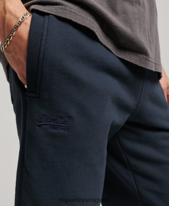 uy Superdry hombres shorts de punto con logo vintage bordado Armada DT2N8Z324 ropa