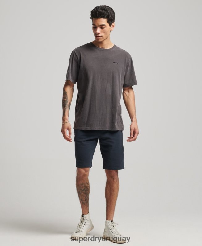 uy Superdry hombres shorts de punto con logo vintage bordado Armada DT2N8Z324 ropa
