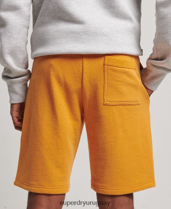 uy Superdry hombres shorts de punto con logo vintage bordado amarillo DT2N8Z304 ropa