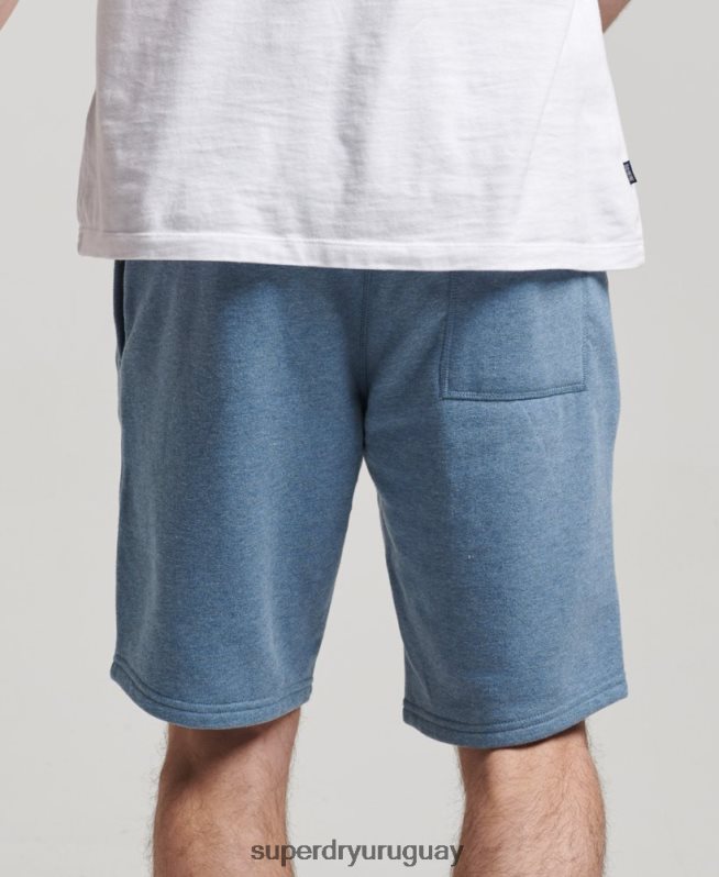 uy Superdry hombres shorts de punto con logo vintage bordado azul claro DT2N8Z320 ropa