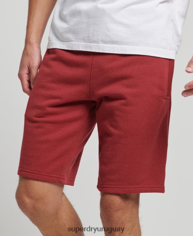 uy Superdry hombres shorts de punto con logo vintage bordado rojo DT2N8Z339 ropa