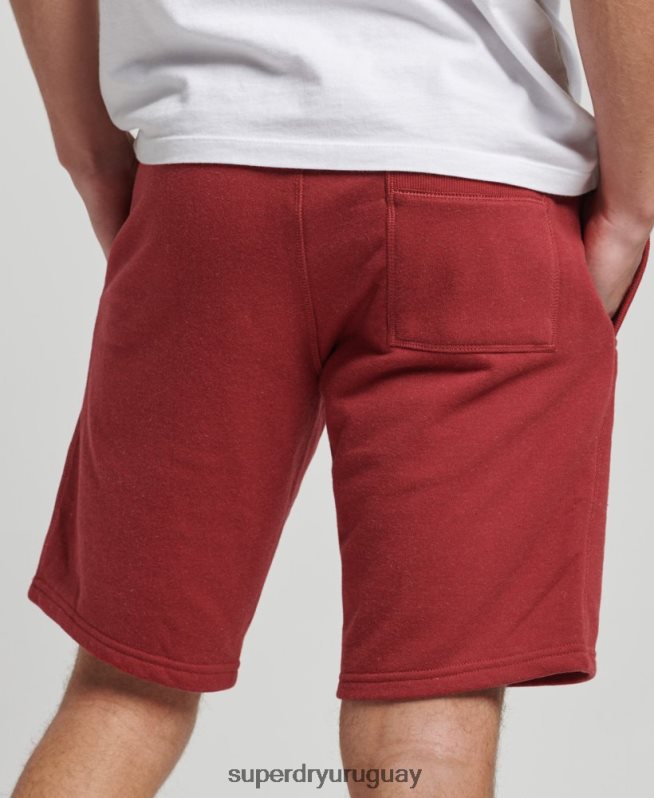 uy Superdry hombres shorts de punto con logo vintage bordado rojo DT2N8Z339 ropa