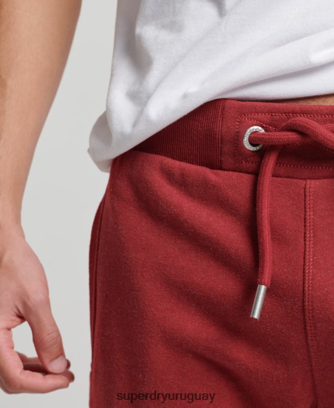 uy Superdry hombres shorts de punto con logo vintage bordado rojo DT2N8Z339 ropa