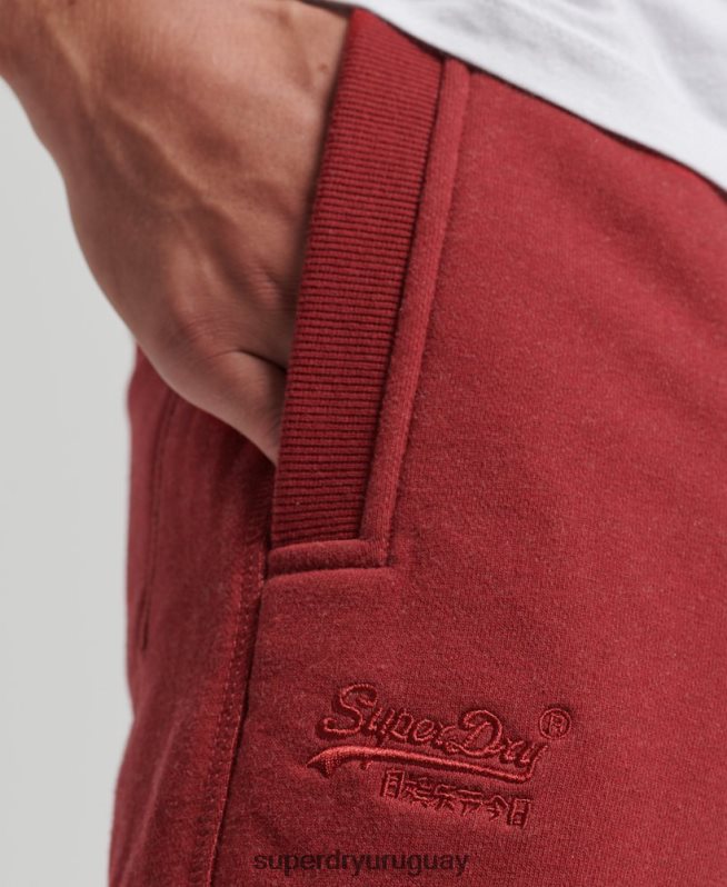 uy Superdry hombres shorts de punto con logo vintage bordado rojo DT2N8Z339 ropa