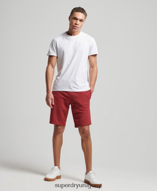 uy Superdry hombres shorts de punto con logo vintage bordado rojo DT2N8Z339 ropa