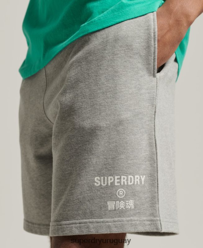 uy Superdry hombres shorts deportivos code core gris DT2N8Z323 ropa