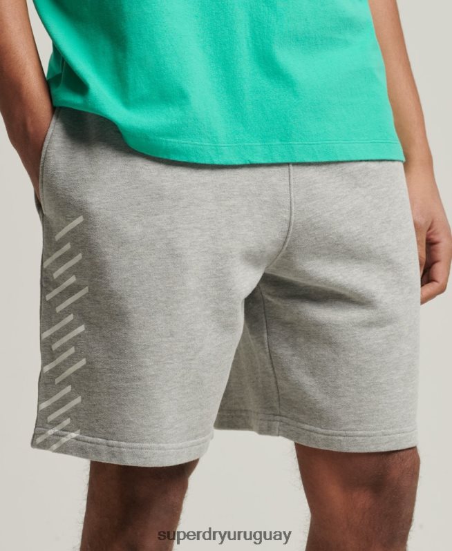 uy Superdry hombres shorts deportivos code core gris DT2N8Z323 ropa
