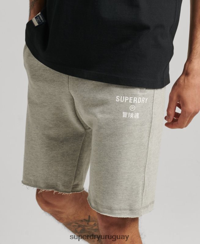 uy Superdry hombres shorts deportivos code core gris DT2N8Z378 ropa
