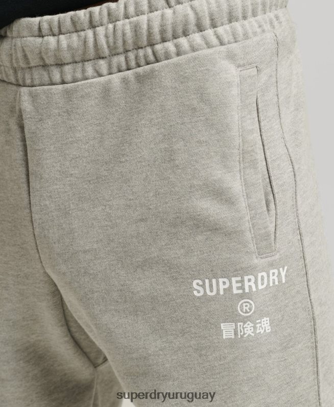 uy Superdry hombres shorts deportivos code core gris DT2N8Z378 ropa